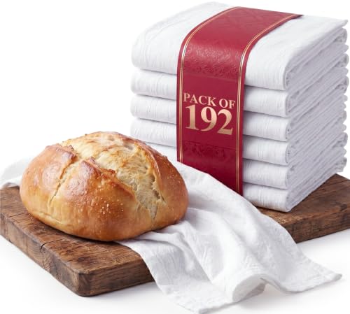 Utopia Kitchen Flour Sack Towels 12 Pack (28x28 Inches), Commercial Use Dish Cloths Bulk, Highly Absorbent Cotton Tea Towels for Restaurants, Hotels, Catering and Kitchen Use (White)