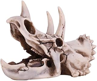 Greensen Dinosaur Skull Model Resin Dinosaur Skull Dinosaur Skeleton Ornament Resin Dinosaur Triceratops Skull Model Simulated Skeleton Home Office Display Decorative Craft, Skull Gift