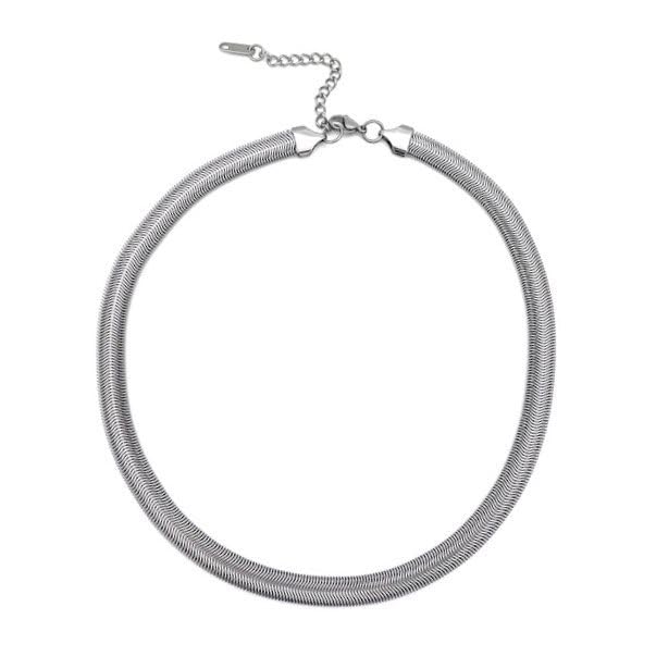 6mm wide Snake Chain Necklace for Women and Girls | 18K Silver Plated Anti-Tarnish & Stainless Steel Jewels | Bold Statement Chains | Stylish Everyday Accessory-image-10