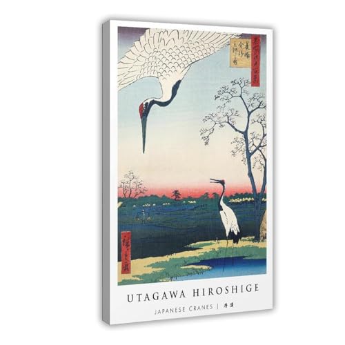 Poster grues japonaises décoration murale salon et chambre