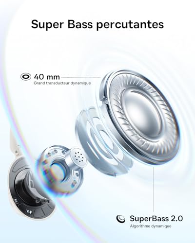 Casque écouteur bluetooth sans fil 40h autonomie mode ANC Baseus - 3