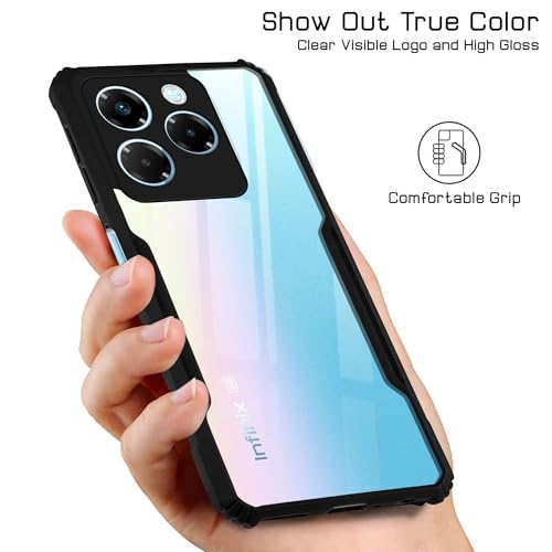 Image of Jkobi Back Cover Case for Infinix Note 40X 5G (Shockproof with Polycarbonate Clear Panel | Professional Black)