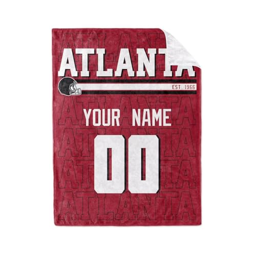 Image of ANTKING Atlanta Throw Blanket for Men Women Boy Custom Name and Number Gifts