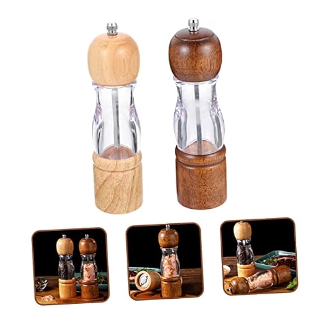 Ciieeo 2pcs Crank Pepper Mill Grinder Manual Spice Tool Quality Material Easy to Operate Suitable for Occasions