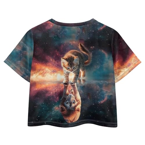 Image of Kids T Shirt Short Sleeve Crop Tops for Girls Summer Clothes Pullover Tees Shirt 5-14