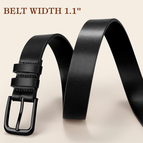 Image of XZQTIVE 3 Pack Women Belts For Jeans Dresses Pants Ladies Leather Waist Belt with Gold Buckle