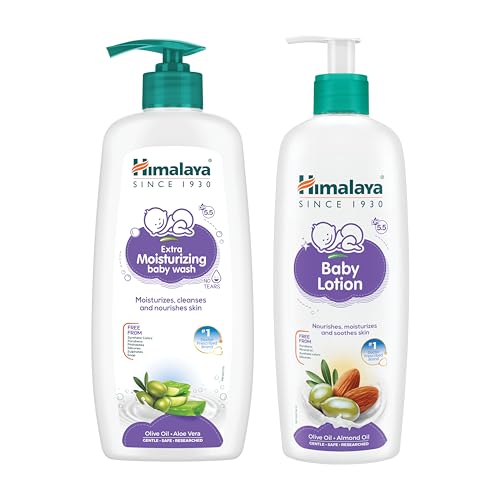 Image of Extra Moisturising Baby Wash (400ml) + Baby Lotion (400ml) - Combo Set| No.1 Doctor Recommended Brand
