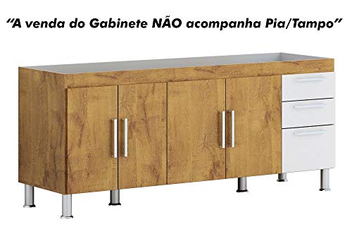 Balcão de Pia Gêmeos 1,80 - Branco/Preto