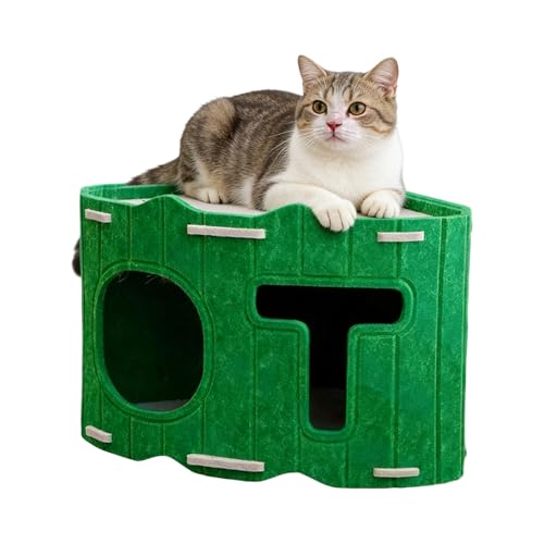 Cueva de fieltro para gatos que elimina el frío del suelo en invierno y exteriores 8