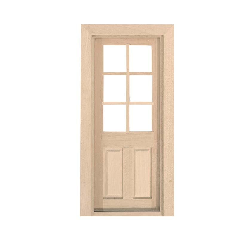 Cadre de porte en bois 1:12, finition artisanale pour miniature