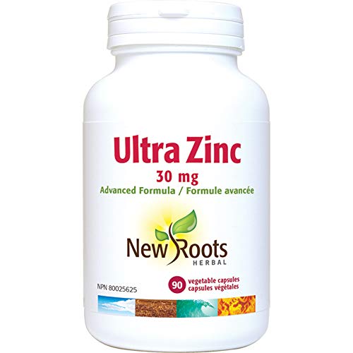New Roots Herbal Ultra Zinc 30 mg (90 Veg Caps) â€“ Key in Nutrient Absorption & Metabolism, Tissue Production, Energy Production|Supports Immunity|Supports Skin Health, Eye Health & Prostate Health