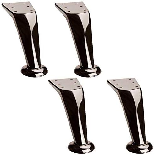 Inadam Products 4 x CHROME FURNITURE METAL LEGS ROUND FEET FOR SOFAS, CHAIRS, STOOLS, CABINETS, UNITS (Silver) โฆ
