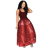 Europa unregelmäßig Perlen Modelle Explosion Vereinigte Staaten lose Staaten Frauen Mesh Tuchu das reizvolle und Frauenkleid Kleid Elegant Festlich Sexy