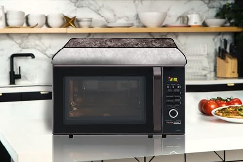 Image of The Furnishing Tree microwave oven cover compatible for IFB 30 Liters Convection 30SC4,30FRC2,30BRC2, Waterproof, Dustproof, Wipeable, Cover Size In CM: (53.3x48.3x33), Marble Pattern Brown