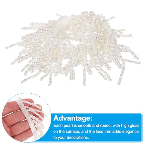 PATIKIL 1 Yard Long Pearl Fringe Beaded Lace Trim - Image 3