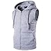Maiyifu-GJ Men Zip Up Hoodie Tank Tops Slim Fit Sleeveless Workout Hooded Vests Casual Lightweight Bodybuilding Gym Hoodies (Light Grey,Medium)