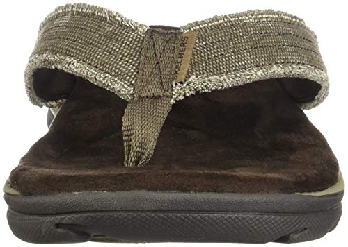 Skechers USA Men's Bosnia Flip-Flop,Chocolate,8 M US