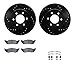 Dynamic Friction Company Front Brake Rotors-Drilled and Slotted-Black with 5000 Advanced Brake Pads includes Hardware 8512-40333