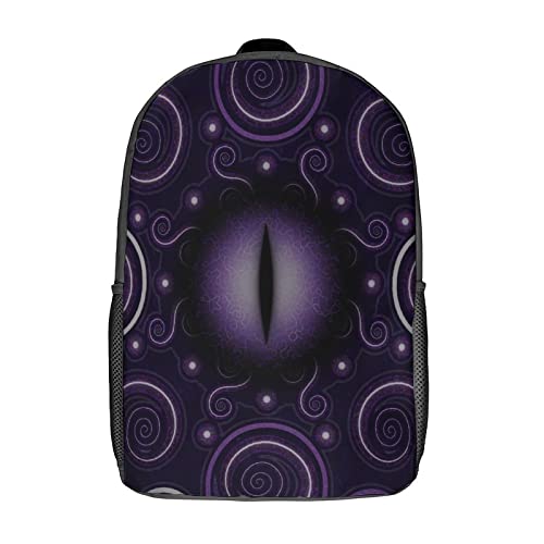 Sac à dos décontracté avec grand compartiment 17" et motif violet 3D