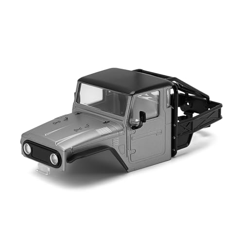INJORA IR40 Truck Body Shell with Tube Cage for 1/18 TRX4M Defender Bronco Upgrade Part,Grey