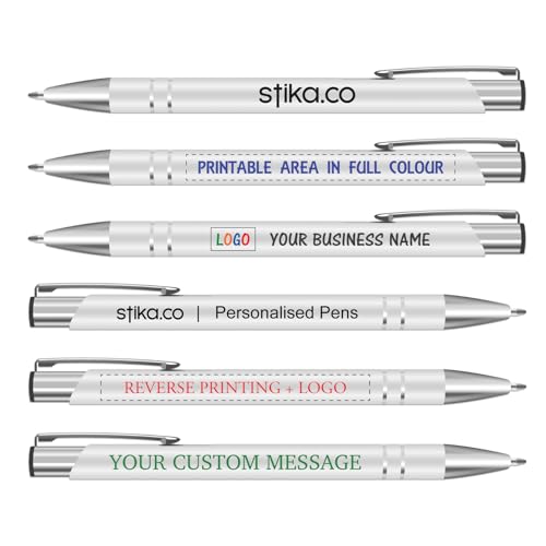 40 x Imprimé Personnalisé incurvé Prise Stylos À Bille personnalisé avec votre Logo ou texte - Noir