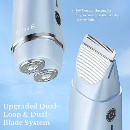 Image of 2 in 1 Electric Razors for Women Electric Shaver (Blue)