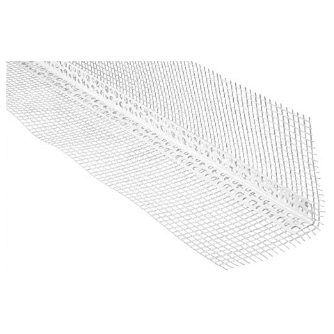 LEMAL Putzschienen PT10, PVC Kunststoff weiß, Armierungsgewebe außen (10 Meter / 5 Leisten) - Kantenschutz Putz Trockenbau Eckschienen Gewebeeckwinkel Cover
