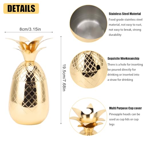 Taza de cóctel con forma de piña de 500 ml para mantener tus bebidas bien frías 3