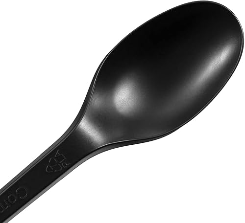 Miniatura 17 de Basic Nature - Cucharas compostables envueltas de 6.5 pulgadas, 250 cubiertos a base de plantas envueltos individualmente, para alimentos calientes