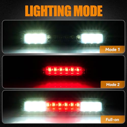Image of Third 3rd Brake Light LED for 1999-2016 Ford F250 F350 F450 F550 Super Duty, 1993-2011 Ford Ranger High Mount Rear Cab Brake Lights Assembly, 99-16 F-250 F-350 F-450 F-550 Cargo Stop Light