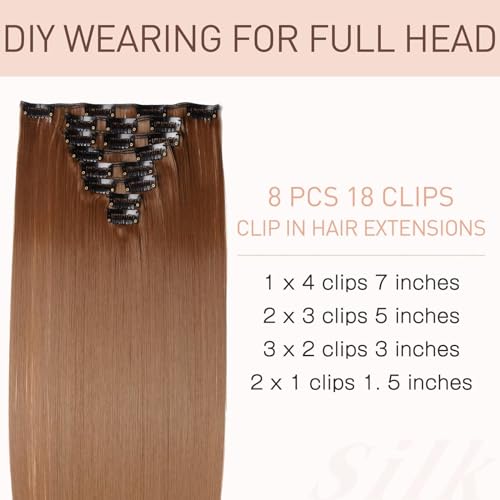 Silk-co Extension Capelli Finti Clip 8 Fasce Full
