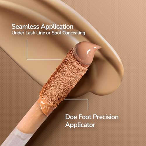 Image of Mila Beaute Built to Cover Liquid Concealer for Women With Spf & Hyaluronic Acid| Full Coverage Matte Finish Concealer for Dark Circles | Easily Blendable & Waterproof Formula| Suitable for Indian Skin Tones - 104N Natural Beige