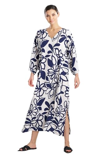 Image of Natori Women's Daido Short Sleeve Caftan Length: 52 inch