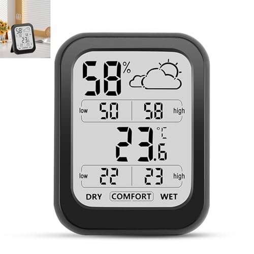 Digital Hygrometer Thermometer 2 In 1 Mini Temperature Humidity Meter Small Room Temperature Humidity Monitor Wall-mounted Environmental Temp Humidity Gauge Thermo-Hygrometer for Nursery Plant Cellar