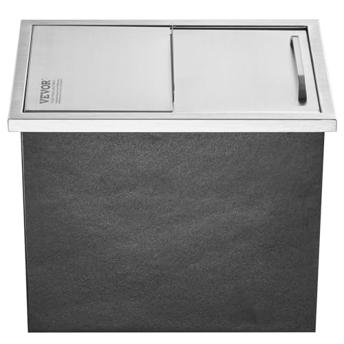 VEVOR Drop in Ice Chest, 18"L x 12"W x 14.5"H Stainless Steel Ice Cooler, Commercial Ice Bin with Sliding Cover, 40.9 qt Outdoor Kitchen Ice Bar, Drain-pipe and Drain Plug Included, for Cold Wine Beer by VEVOR - Image 9