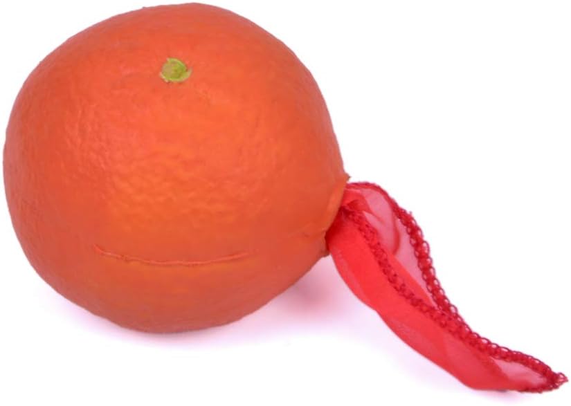 SUMAG Rubber Fake Orange with Silk, Silk to Orange, Vanishing/Appearing Magic Tricks,Stage,Gimmick,Props,Mentalism