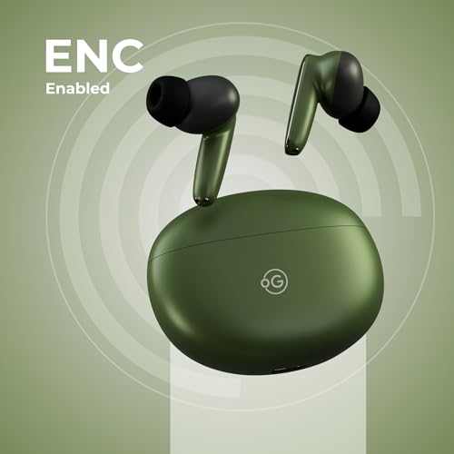 Image of OOGE Wavepods 300 TWS Earbuds - ENC Noise Cancelling, Bluetooth 5.4 EDR, Type-C Charging, 10mm Drivers, 500mAh Battery, Dual Mic, One-Touch Control, 1000-Hour Standby (Green)
