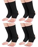 Handepo 4 Pairs Muay Thai Ankle Wraps MMA Compression Foot Sleeve Ankle Braces Sock Support for Men Women Kickboxing Martial Arts Gym Running Sports(Black)