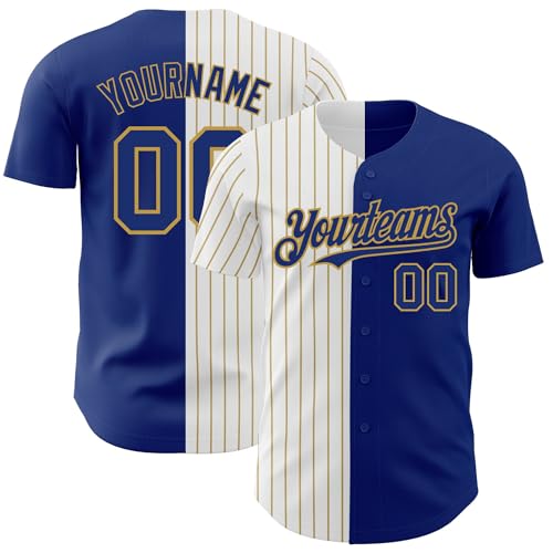 Camiseta de béisbol personalizada a rayas, nombre y número impresos cosidos, para hombres, mujeres y niños miniatura 1