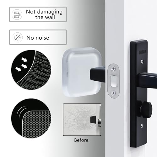 Image of Door Stoppers Wall Protector, 6PCS Reusable Door Bumper with Self Strong Adhesive, Quiet, Shock Absorbent Gel for Home, Office, Wall Protector from Door Knobs