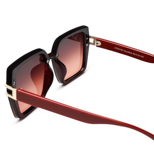 Image of HASHTAG EYEWEAR Stylish Square Sunglasses for Women | UV400 Protection | Oversized Designer Shades | Trendy Eyewear | Summer Sun Protection | Fashionable Goggle