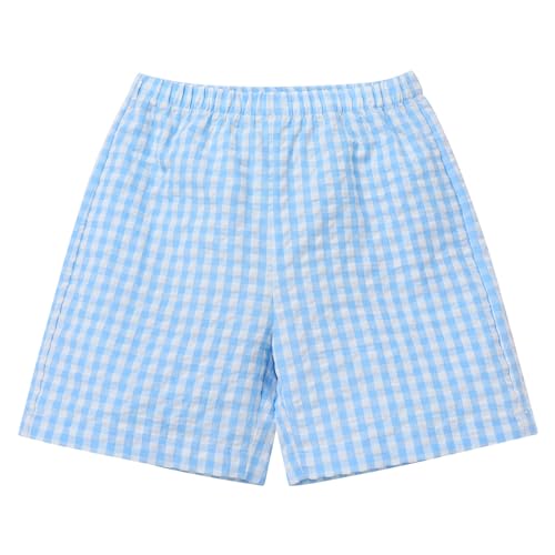 Image of OBEEII Back to School Outfit Toddler Boy Short Sleeve Graphic Shirt Gingham Shorts First Day of School Summer Clothing Set