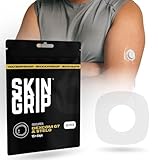Skin Grip Adhesive Patches Compatible with Dexcom G7 & Stelo CGM with Cutout – Waterproof & Sweatproof Cover for Continuous Glucose Monitor Sensor, Stays Secure for 10-15 Days – 20 Pack, Clear