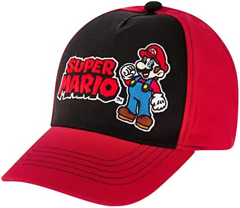 Nintendo boys Nintendo Toddler Hat for Boyâ€™s Ages 4-7, Super Mario Kids Baseball Cap, Red, 4-7 Years US