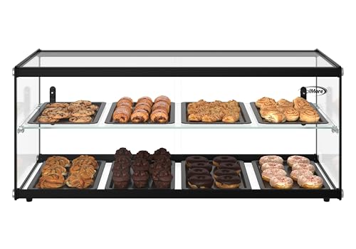 KoolMore 36 in. 2 Tiered Pastry Display Case with Glass Shelf and Sliding Door NSF Certified, 4.2 cu. ft. Capacity (KM-DC-4CSBK)