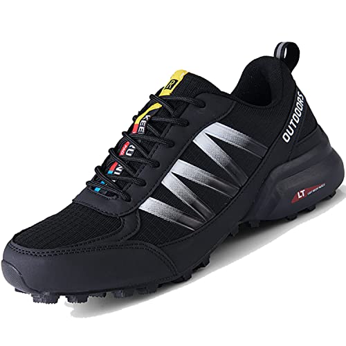 VTASQ Zapatillas de Senderismo para Hombre Zapatillas de Trekking Antideslizantes AL Aire Libre Zapatillas de Camping Zapatillas de Deporte Respirable Zapatillas de Trekking Unisex Negro-1 43EU Cover