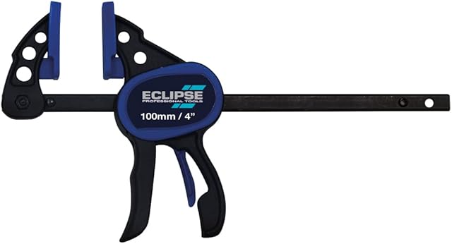 Eclipse Professional Tools EOHBC4-MICRO One Handed Micro Bar Clamp, Blue and Black, 4-Inch