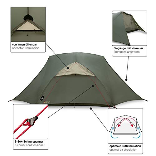 Qeedo Light Birch L Trekkingzelt für 5 Personen mit geringem Packmaß