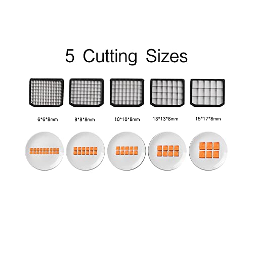 Commercial Vegetable Fruit Dicer - Vegetable Cube Cutting Machine 250W, Fruit Onion Potato Slicer Vegetable Cutter Food Chopper, with 5 Dicing Blades and 1 Slicing Blade - Image 2