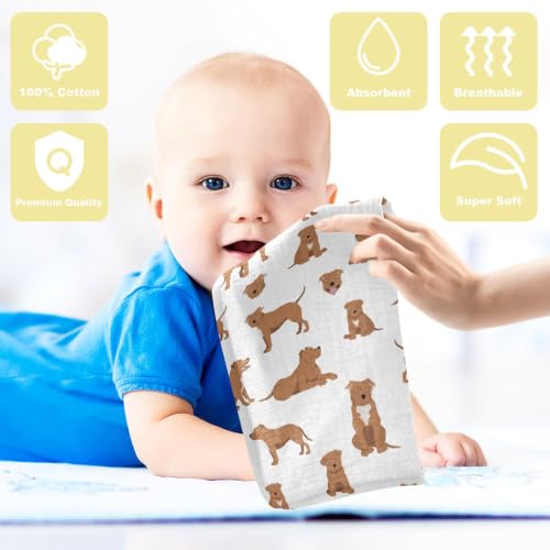 Image of vvfelixl Baby Cotton Washcloths Staffordshire Bull Terrier Infants Bath Towel for Unisex Face Towels for Newborn, Natural Baby Wipes Delicate Skin, 11.8 X 11.8 inch, one sizex5